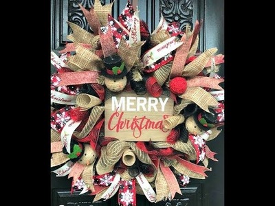 How to make a Merry Christmas Wreath in poof, ruffle, and rolls