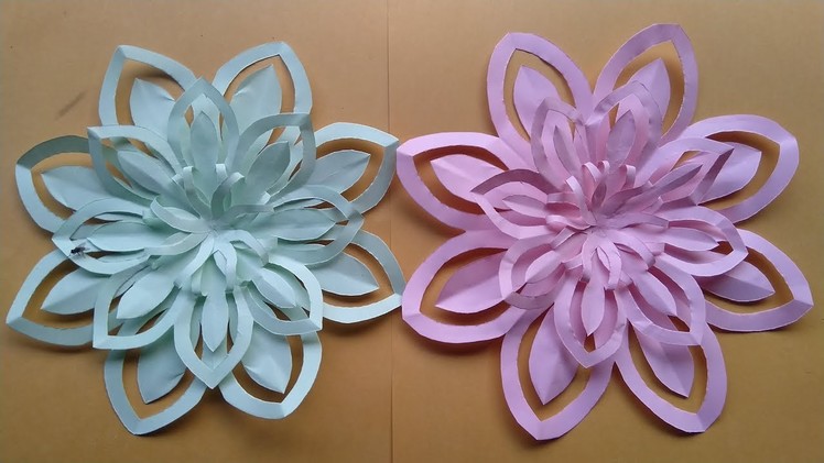How to make a paper art - paper art, flowers design, paper cut flowers design
