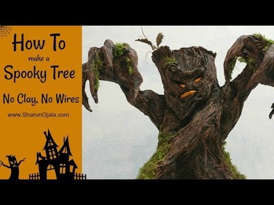 How To Make A Spooky Tree. No Clay Or Wires. Halloween Candy Bowl Built In