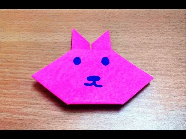 How to make an origami rabbit face step by step.