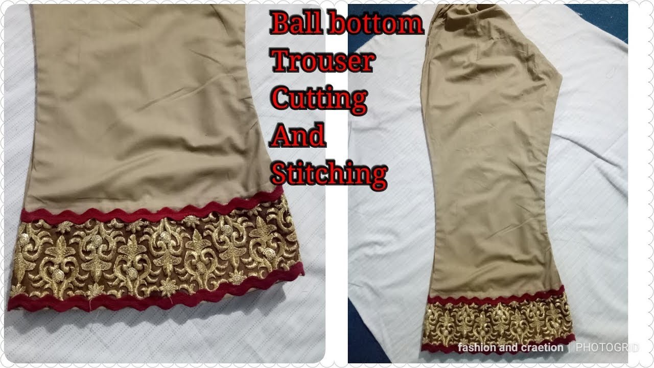 How to make bell bottom trouser latest trouser design cutting and stitching tutorial