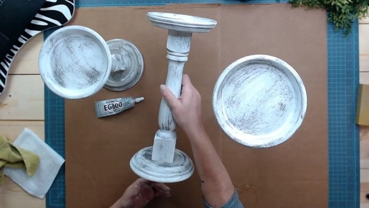 How To Make Distressed Candlesticks From Old Spindles Found At A Thrift Store