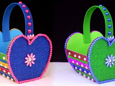 How to Make Easy Cardboard Basket - DIY Easter Basket Craft - Cute Homemade Easter Basket Ideas