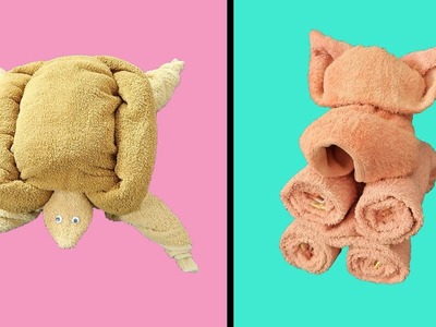 How To Make Towel Animals. CUTE AND EASY TOWEL FOLDING IDEAS
