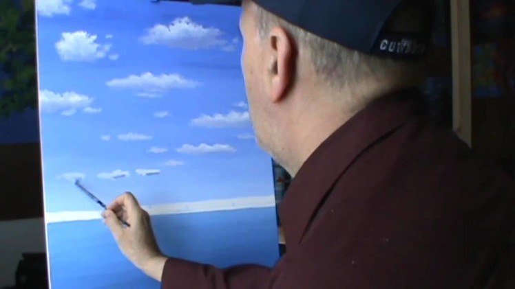 How To Paint Clouds With Acrylics lesson 1 Painting class Art Instructions