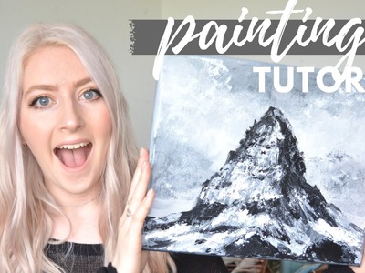 How to PAINT MOUNTAINS in only Two Colors | Acrylic Tutorial