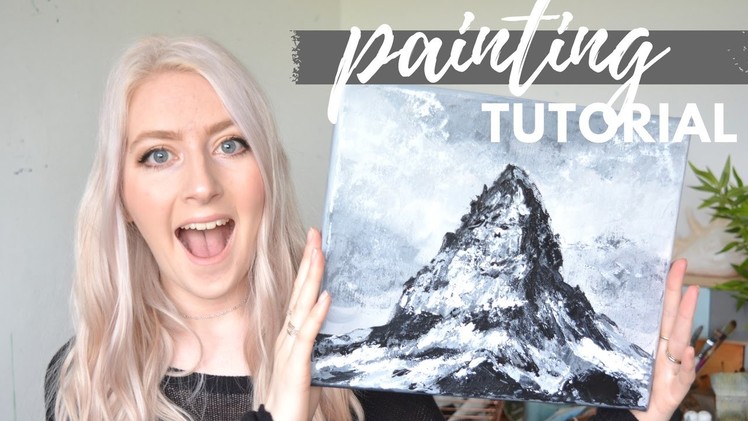 How to PAINT MOUNTAINS in only Two Colors | Acrylic Tutorial