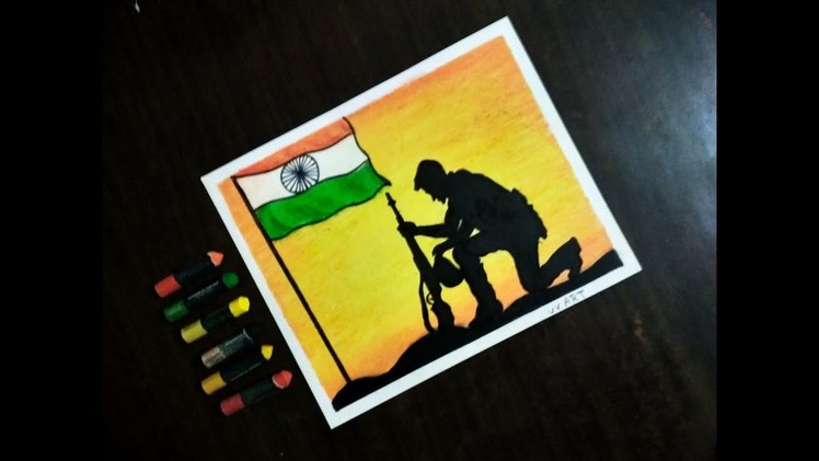Independence Day Specially !! Beginners and kids Oil Pastel drawing !! Step by step