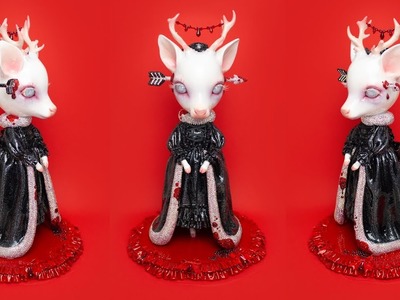 Lost In The Woods | Zombie Deer Polymer Clay Sculpture