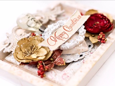 Mixed Media Christmas decoration. Victorian Christmas collection