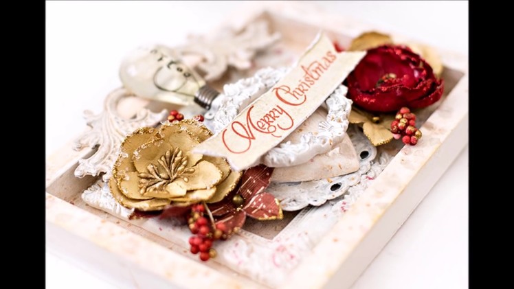 Mixed Media Christmas decoration. Victorian Christmas collection