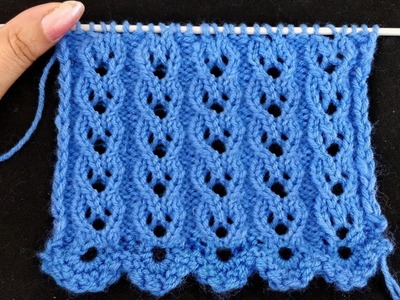 Open-heart Knit Pattern, Old Norwegian Scalloped Border. Design for Cardigans, Sweaters, Baby Sets.