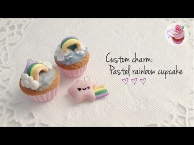 Pastel rainbow cupcake