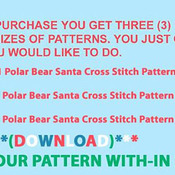 Polar Bear Santa Cross Stitch Pattern***LOOK****Buyers Can Download Your Pattern As Soon As They Complete The Purchase