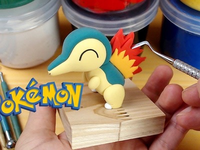 Sculpting Cyndaquil so cute starter Pokémon easily in clay