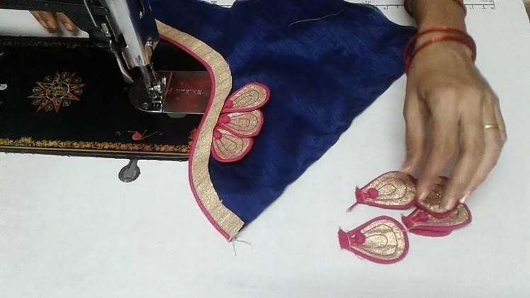 Simple patch work blouse design cutting and stitching