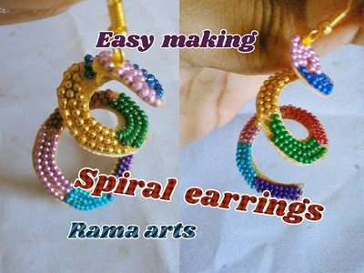 Spiral earrings - Making of multi coloured spiral earrings | jewellery tutorials