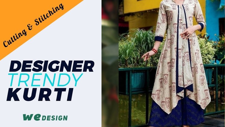 Stylish, Designer Trendy kurti cutting and stitching
