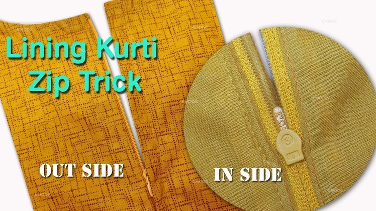 Tips for Lining kurti Zip attachment Trick, Fashion designer trick for back Zipper