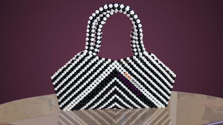 পুতির ব্যাগ. How to make beaded zebra bag. Beaded bag. putir bag. hand bag. hand purse. beaded work