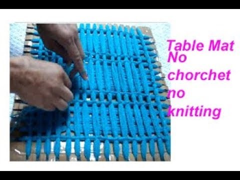 बिना सिलाई बिना कोरसिआ से बनाय woolen flower Table mat. floor mat.thaal posh.recycle wool