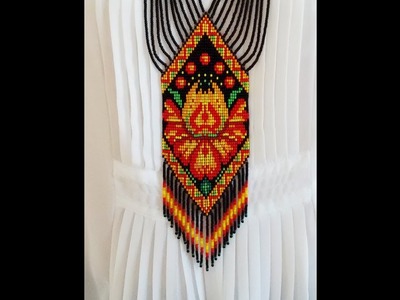 Ukrainian seed bead ethnic necklace