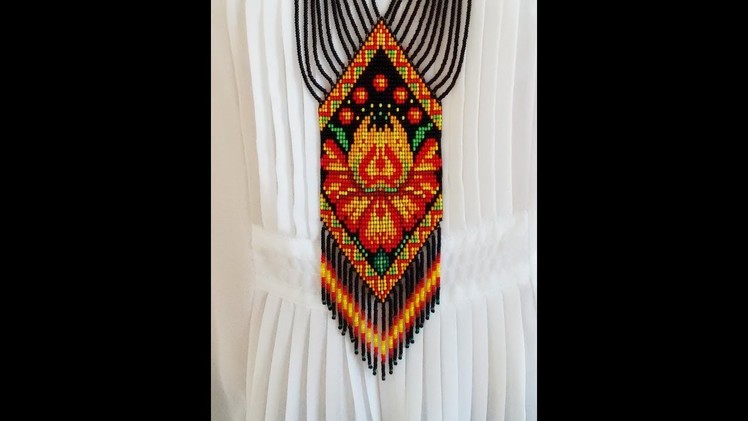 Ukrainian seed bead ethnic necklace