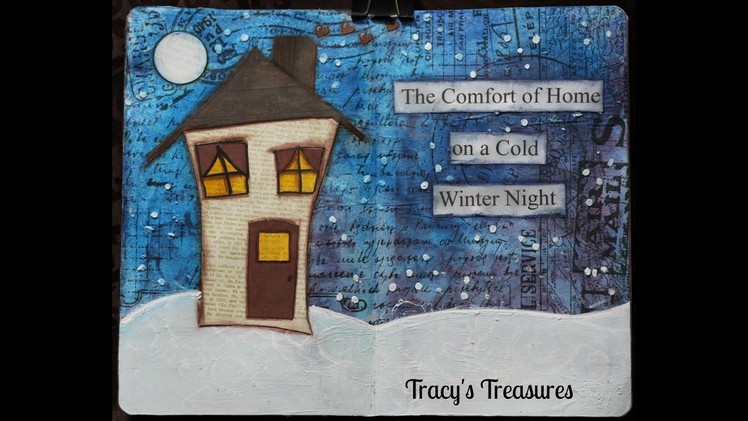 Winter Warmth Art Journal page