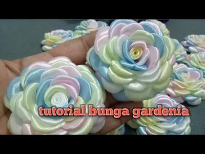 12# tutorial bunga gardenia || how to make gardenia flower from ribbon