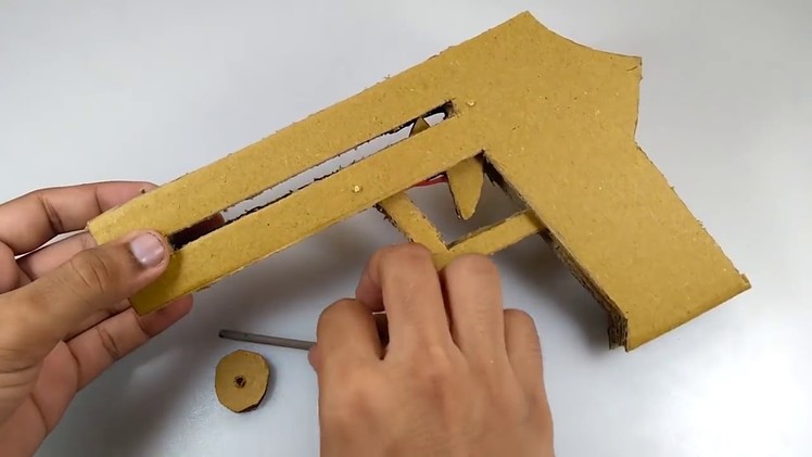 20 How to make a Cardboard GUN PISTOL that Shoots Bullets   DIY at HOME   TOY Tutorial