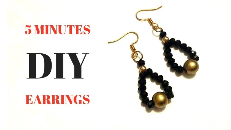 5 minutes diy earrings. Beginner beading tutorial. Beaded earrings