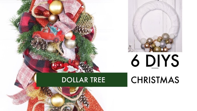 ????6 DIY DOLLAR TREE CHRISTMAS CRAFTS????ELEGANT WREATH, SWAG ETC