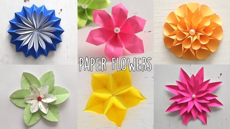6 Easy Paper Flowers | Flower Making | DIY
