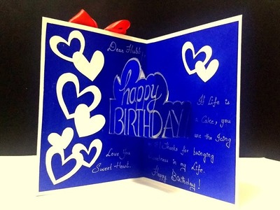 Beautiful Birthday POP UP CARD Idea for Husband | Handmade Birthday card