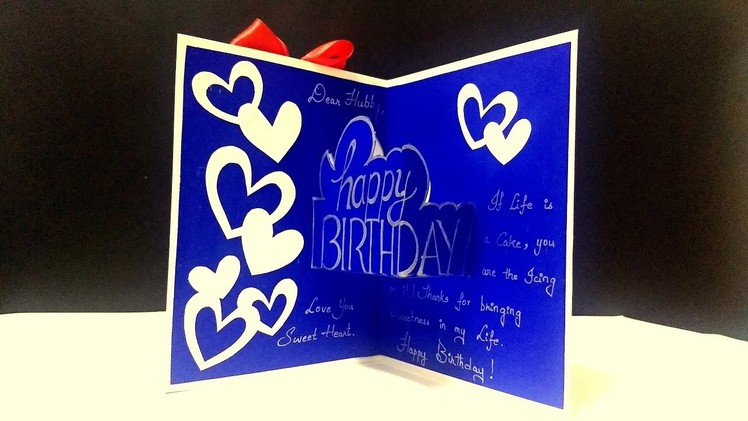 Beautiful Birthday POP UP CARD Idea for Husband | Handmade Birthday card