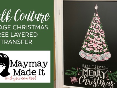 Chalk Couture Layered Christmas Tree on 18x24 Aiden Chalk Board