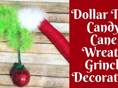 Christmas Crafts: The Original Dollar Tree Candy Cane Wreath Grinch Decoration