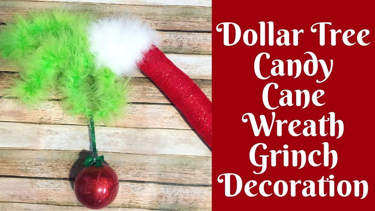 Christmas Crafts The Original Dollar Tree Candy Cane Wreath Grinch Decoration