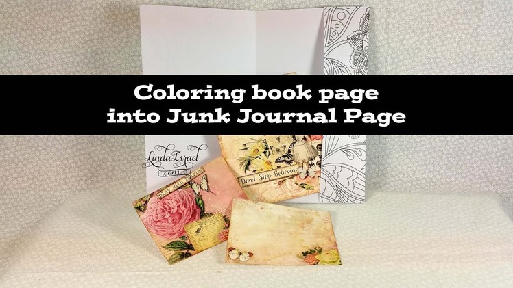 Coloring Book Page into Junk Journal Page