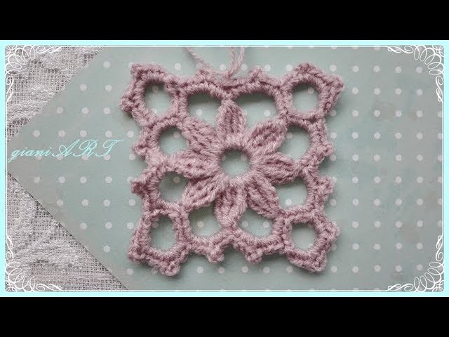 Crochet Lace Flower Granny Square very easy