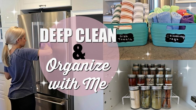 DEEP CLEAN & ORGANIZE WITH ME. CLEAN WITH ME 2018. EXTREME CLEANING MOTIVATION. KITCHEN