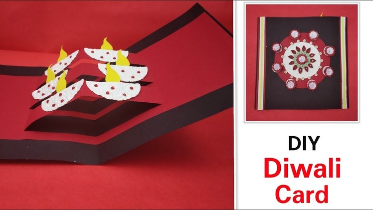 Diwali card making idea for Kids,DIY Diya Pop Up Card,Diwali Greeting cards latest design handmade