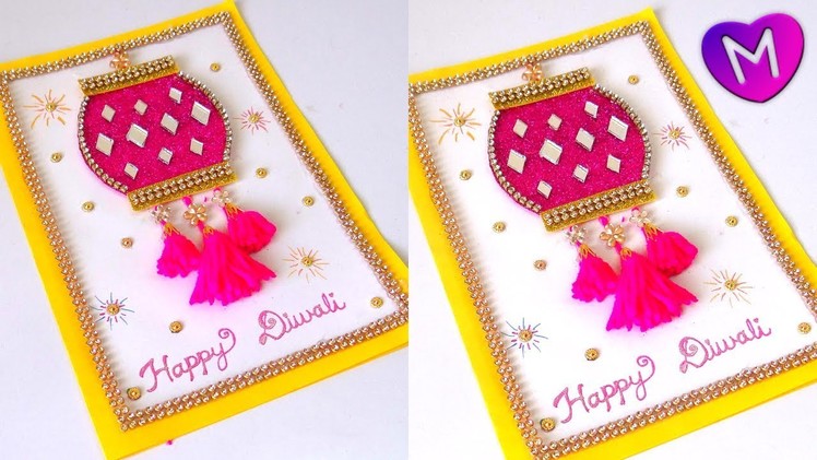 Diwali Special Greeting Card Latest designs handmade | Handmade cards for diwali