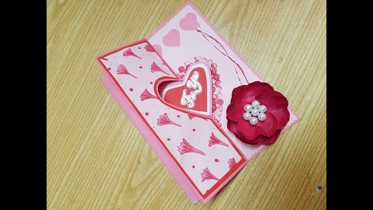 DIY make a Valentine’s Day card with paper craft tutorial.