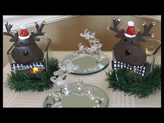 Diy Reindeer Christmas Decor | Candleholders and Mirror trinket