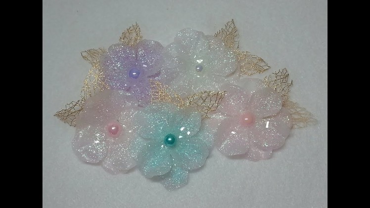 DIY~Sparkling Translucent Sugar Blossom Flowers Made From D.T. Materials!