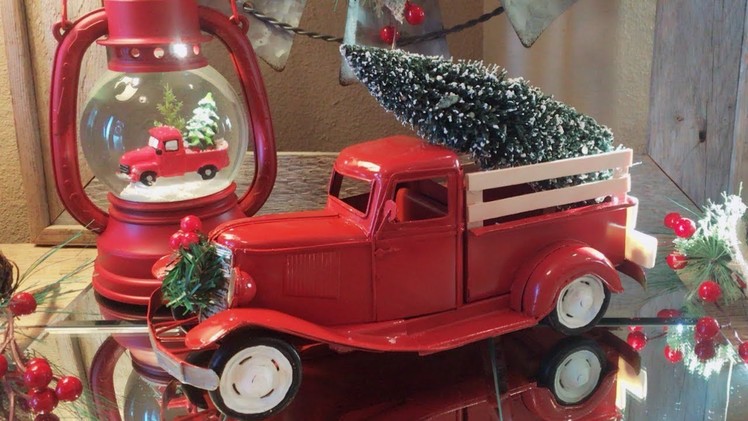 DIY Vintage Red Truck | Christmas Red Truck Theme Decor | Vintage Toy Truck Transformation