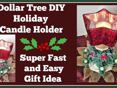 Dollar Tree DIY ???? Holiday Candle Holder. Great Gift Idea