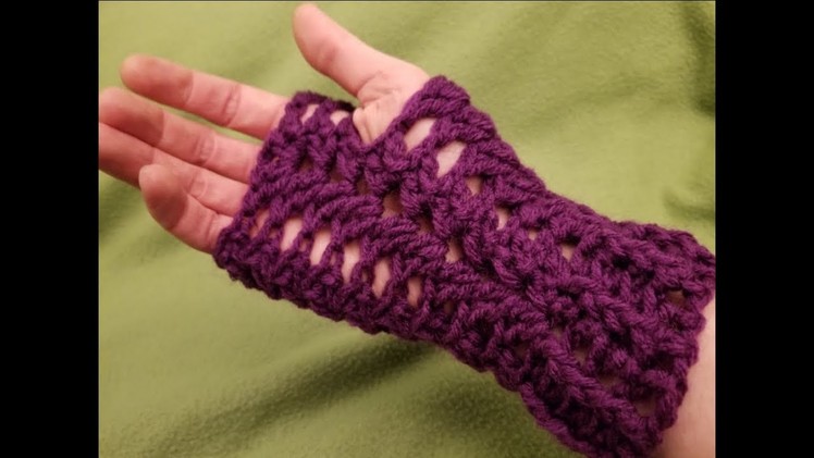 Easy Lacy Fingerless Gloves Crochet Tutorial!