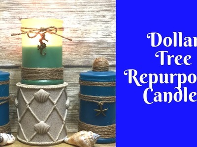 Everyday Crafting: Repurposed Dollar Tree Beach Themed Candles